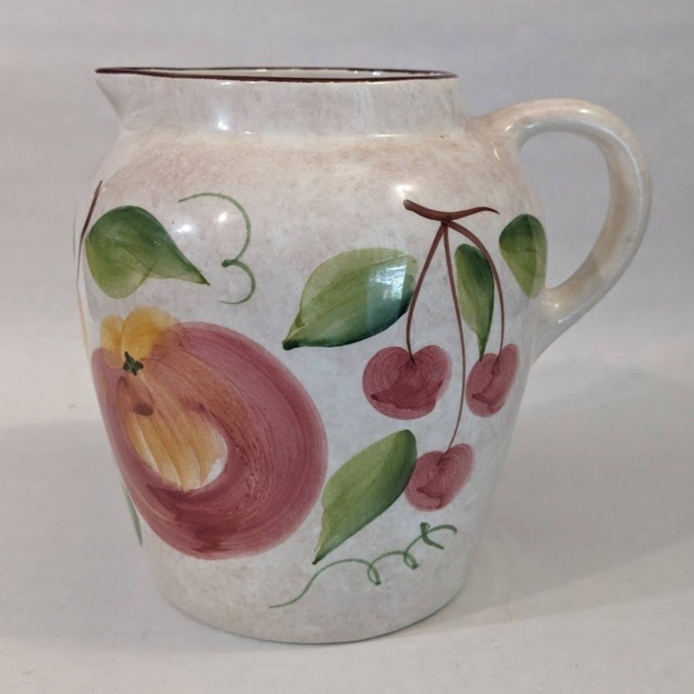 Vintage Hand Painted Ceramic Fruit Pitcher Marketplace Ultima Frutta Italy